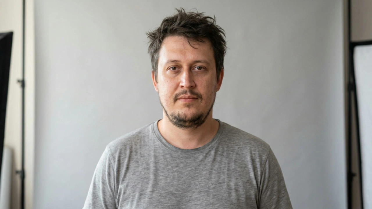Евгений Зайферт — модель из Парижа, базовый снимок анфас на нейтральном фоне