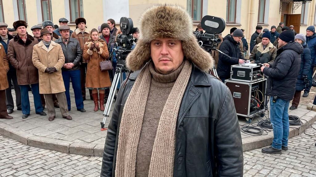 Зайферт Евгений среди массовки на площадке сериала Айда